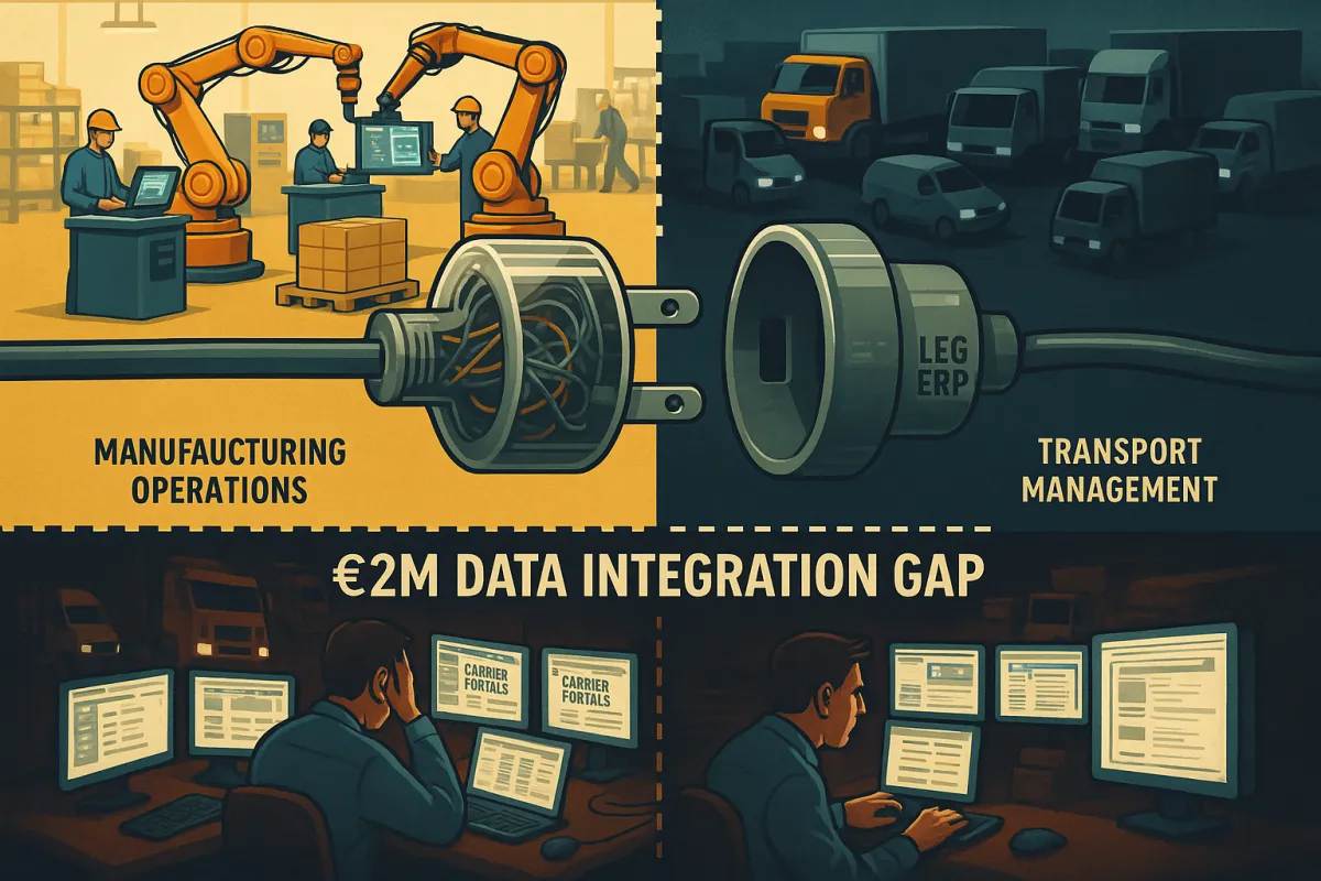 The €2M Data Integration Gap: How European Manufacturers Can Finally Connect Their TMS and Legacy ERP Systems for Complete Supply Chain Visibility