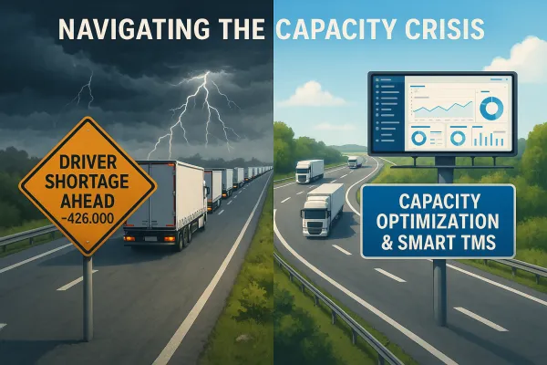 The European Shipper's Capacity Crisis Playbook: How to Navigate the 426,000 Driver Shortage with Strategic Optimization and Smart TMS Investment
